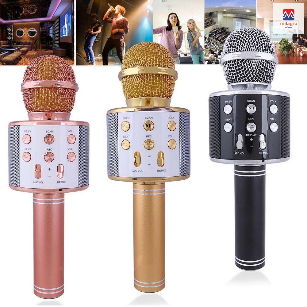 Micrófono inalámbrico Bluetooth tres en uno altavoces de micrófono karaoke OK 