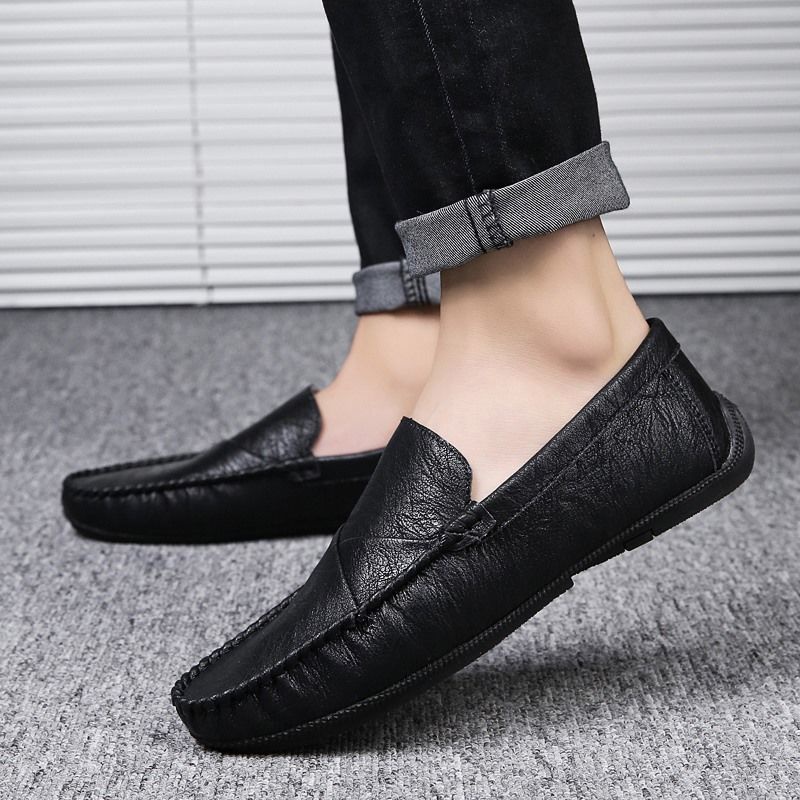 floral hoop Shoes Men Genuine Leather Fashion Brand Mens Loafers Slip-On Driving Shoes Mens Moccasins Zapatos Hombre Casual Cuero