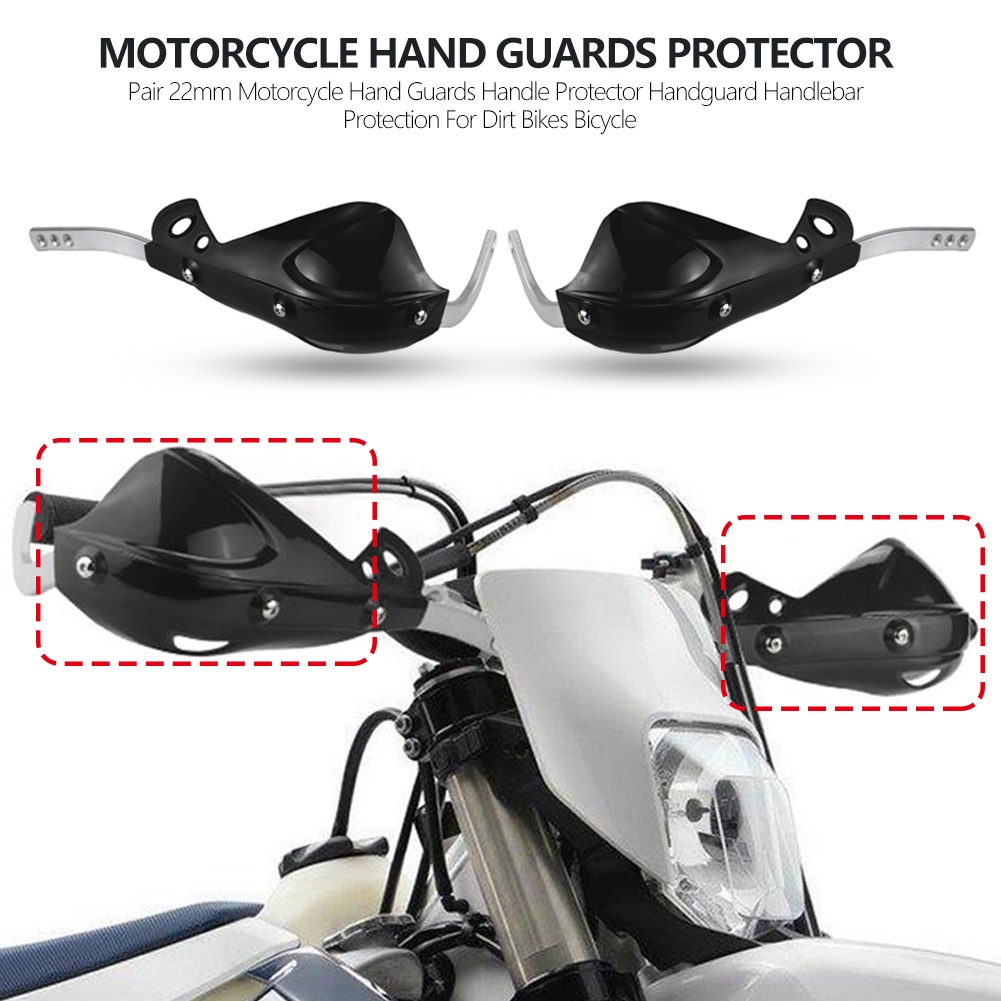 Protecciones de Mano para Motocicletas Protecciones de Mano para Bicicletas de Suciedad Universal para manillares de 22 mm y 28 mm Negro