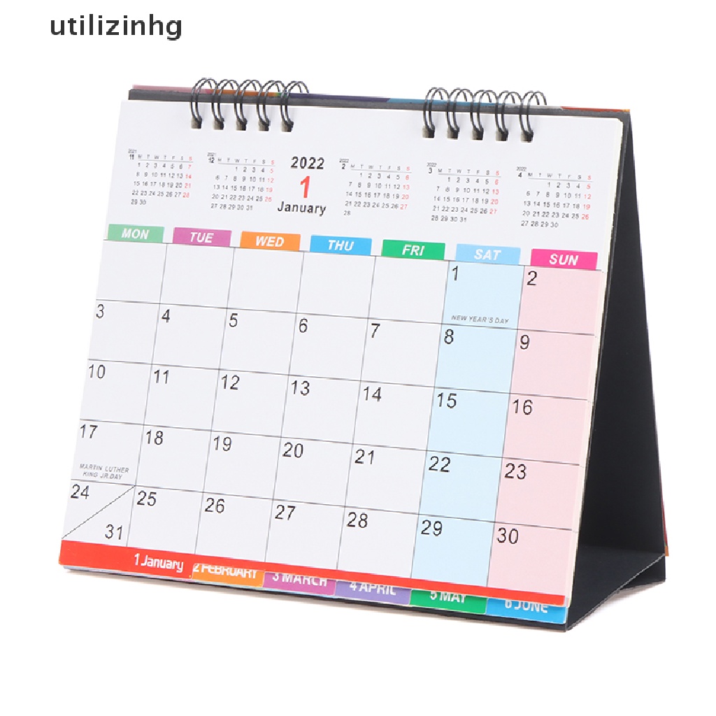 ZYZSTR Calendario de Escritorio 2022 Calendario Mesa con patrón de mármol Calendarios de Escritorio creativos portátiles de diseño de Doble Bobina Programación semanal mensual 