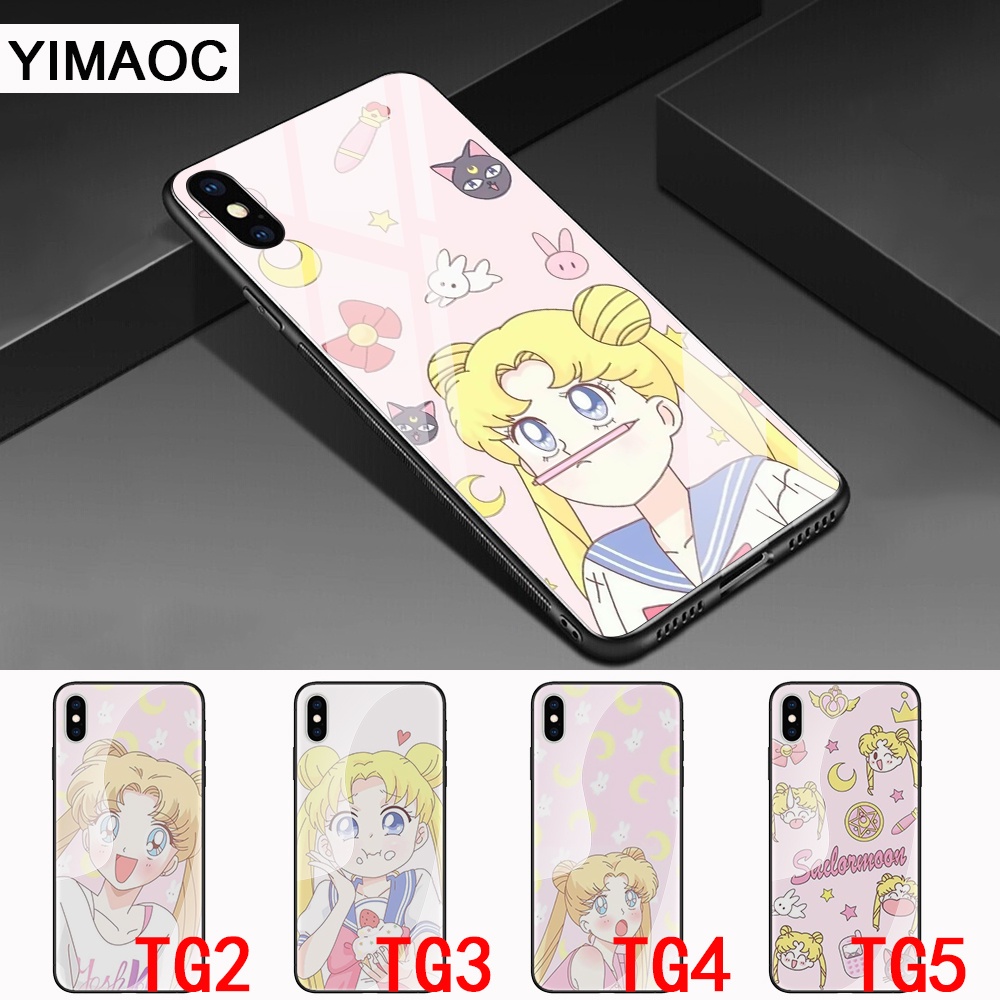 Dibujos Animados Sailor Moon resistente a los arañazos Suave Teléfono Estuche Cubierta para iPhone X/6/7/8 