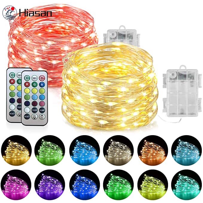 Remote Control 10M 100 Leds Battery Powered LED String Lights Copper Wire 