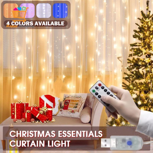 Luz de cortina LED decoración navideña luces de vacaciones luces cortinas 
