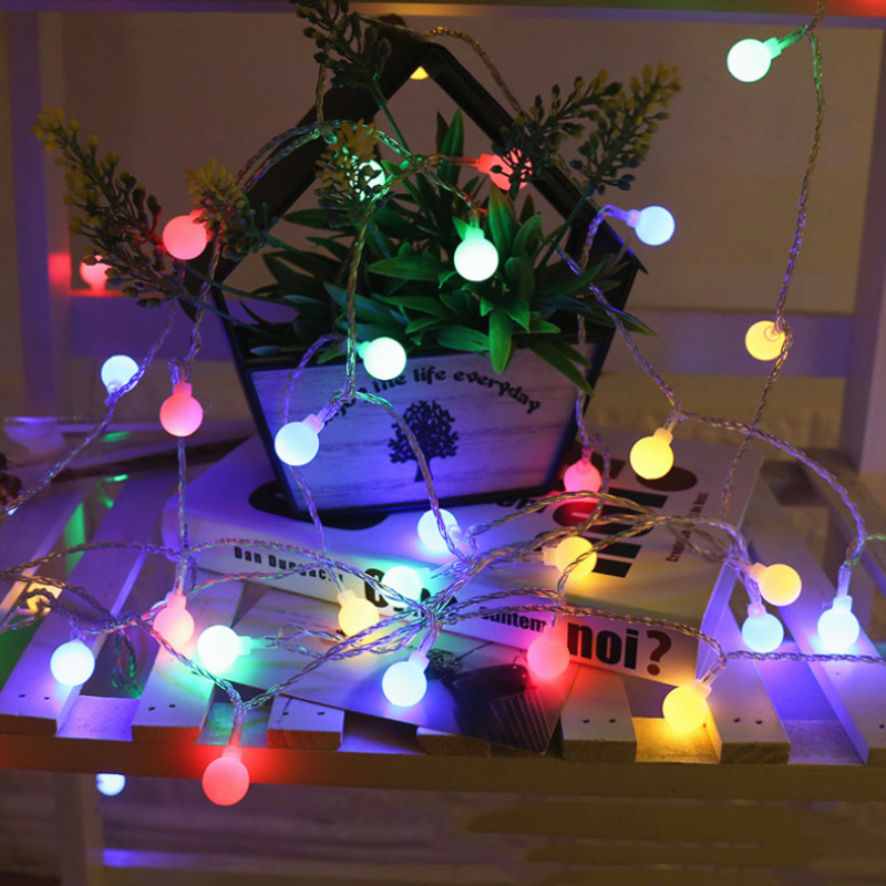50-LED LED Luces de Cadena de Hadas Navidad Redonda Bola Bombillas Boda Fiesta De Bu 