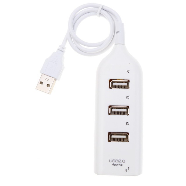 Hub Usb 4 Puertos A Usb Blanco Negro Cable 1 Metro 