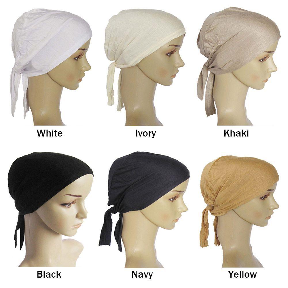 Beanie Cap Solid Inner Hijab Caps Muslim Cap Women's Hijabs Islamic Hijab 