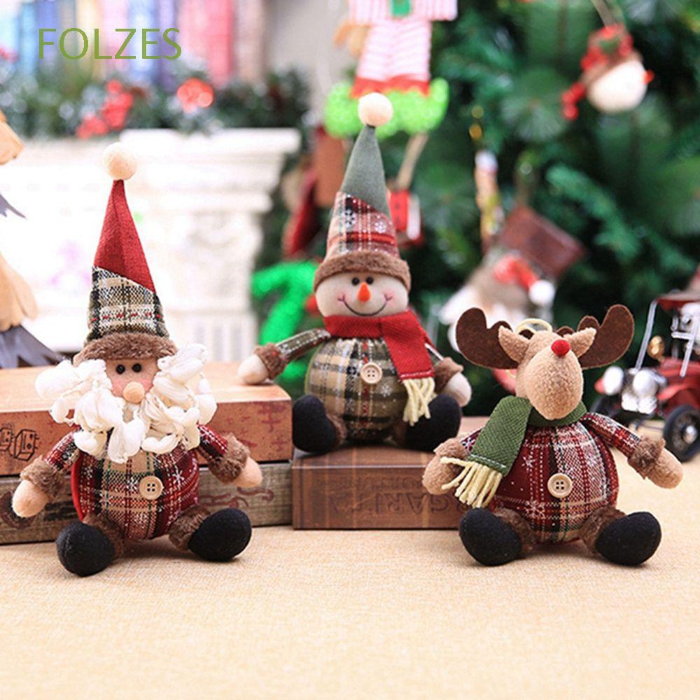 Año Nuevo Santa Claus alces Muñeco de nieve Muñecas colgantes Regalos de Navidad Decoraciones de Navidad para decoración del hogar Adornos de árbol de Navidad 