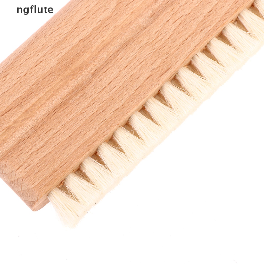 Wooden Goat Hair Anti Static Record Cleaning Brush Cleaner 