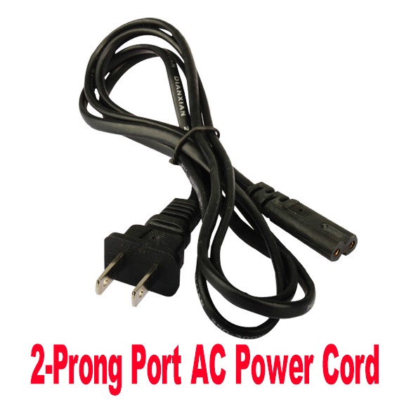 US 2-Prong Port AC Power Cord/Cable for PS2 PS3 Slim 