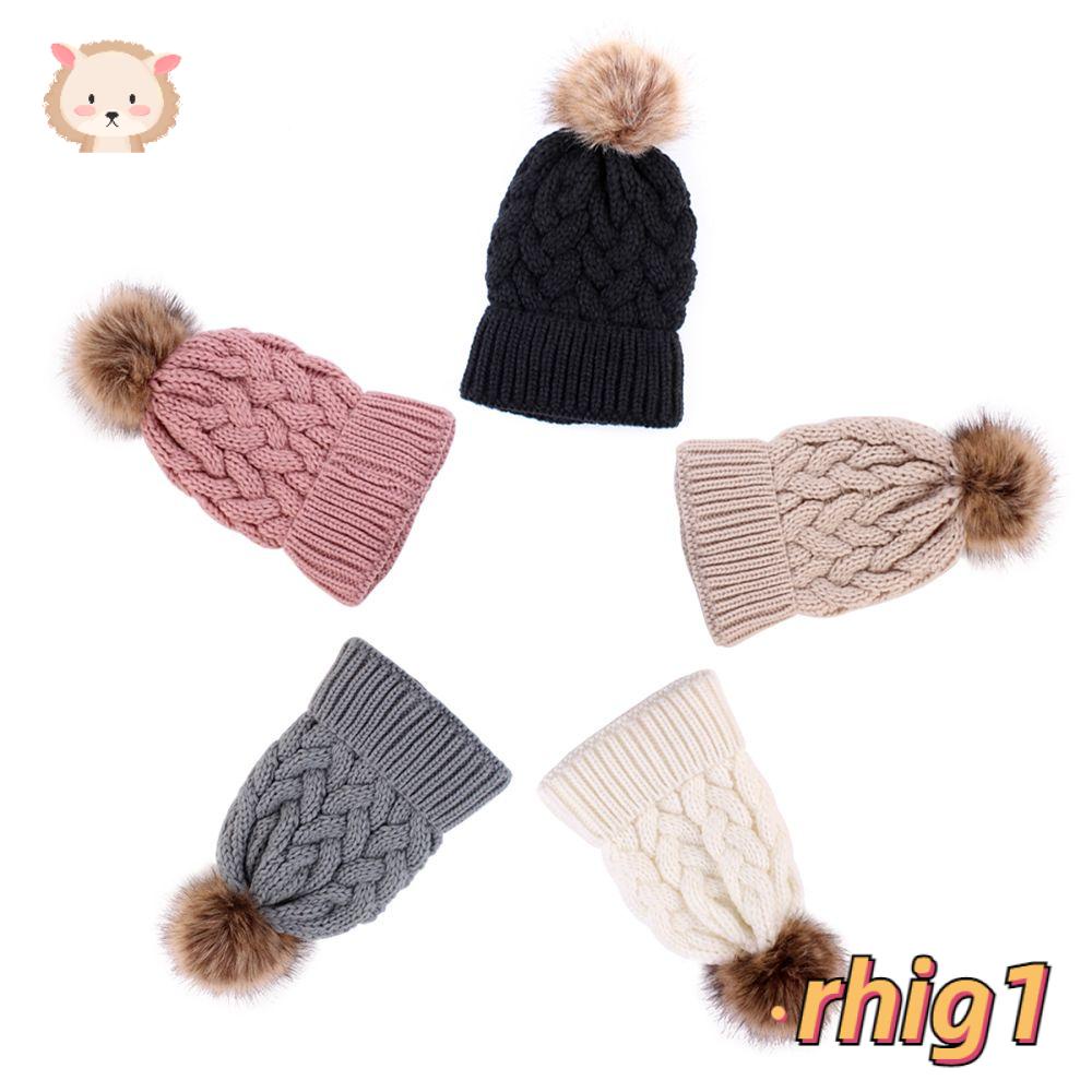 Winter Women's Knit Hat Ski Cap Warm Beanie With Fur Pom Crochet Stretch Fashion 