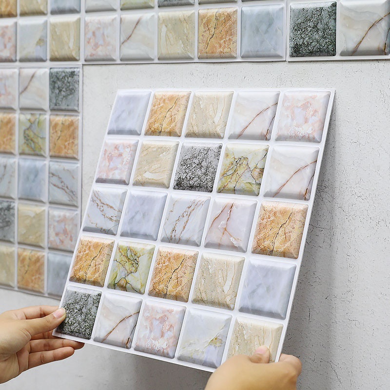 Self-adhesive Mosaic Wall Paper Sticker Tile Contact Paper Bathroom Waterproof Y 
