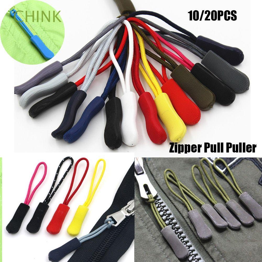 10pcs Zipper Pull Cord Rope Puller Ends Lock Zip Clip Buckle For Clothing Bag A 