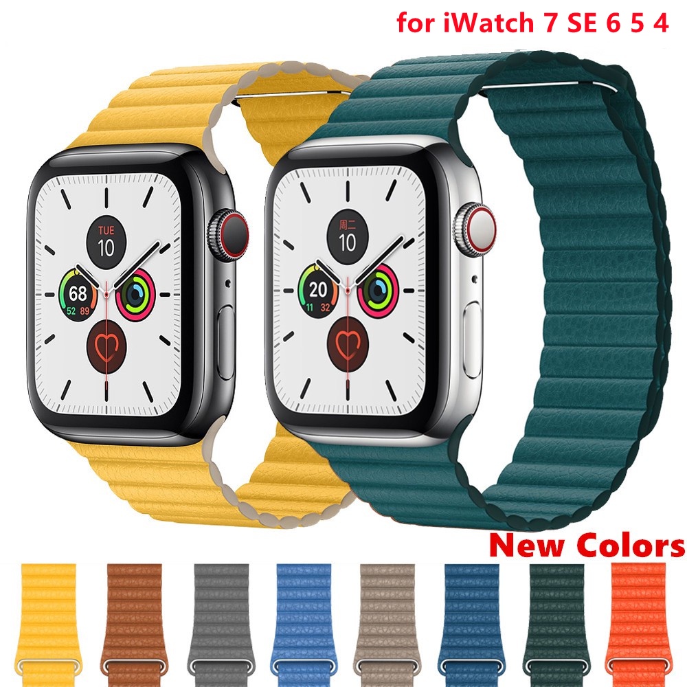 Correa De Cuero De Lazo Para Apple watch 1/2/3/4/5/6/SE 7 Banda Para iWatch  41 Mm 45 38 40 42 44 Band smart t55 t500 pro x7 w34 d20 | Shopee España