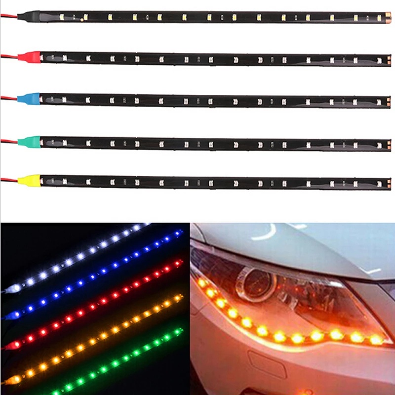 Car LED Strip Light High Power Lampara De Coche Tira De Colores Luz Waterproof 