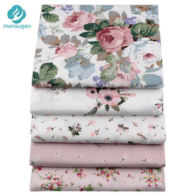 rosa Supvox 10 piezas de tela acolchada tela de sarga de algodón estampado floral hecho a mano bricolaje tela de algodón para patchwork costura 