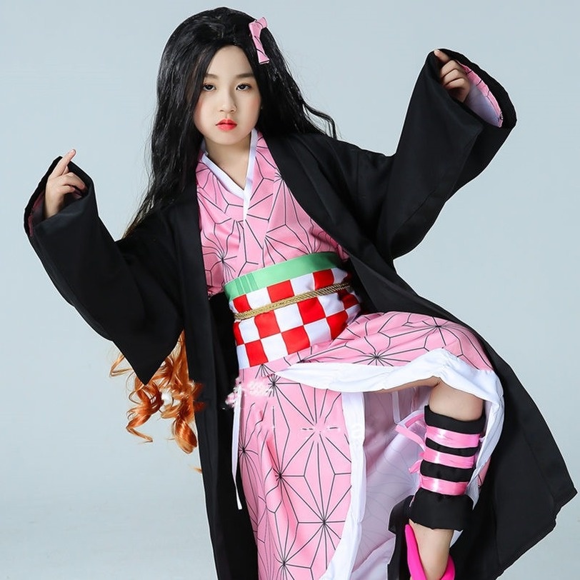 Disfraz de kimono de Demon Slayer ropa informal para niños cosplay 