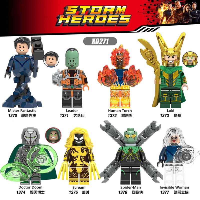 irregular Característica Grande mini figuras marvel super héroes loki/mister/spiderman/avengers/montar |  Shopee España