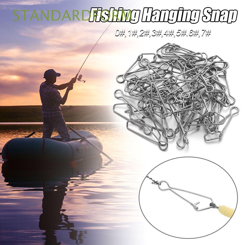 tackle Stainless Steel Fast lock  Connector Fishing Hanging Snap Barrel Swivel 