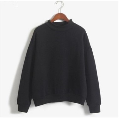Color de caramelo color sólido más terciopelo pequeño soporte collar suéter suéter hembra 