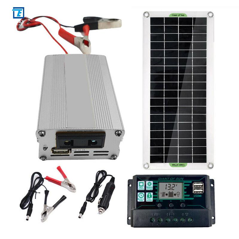 con controlador de cargador panel solar flexible LGZY Kit de panel solar de 200 W 12 V interfaz USB incorporada para carga de batería en vehículos y barcos 