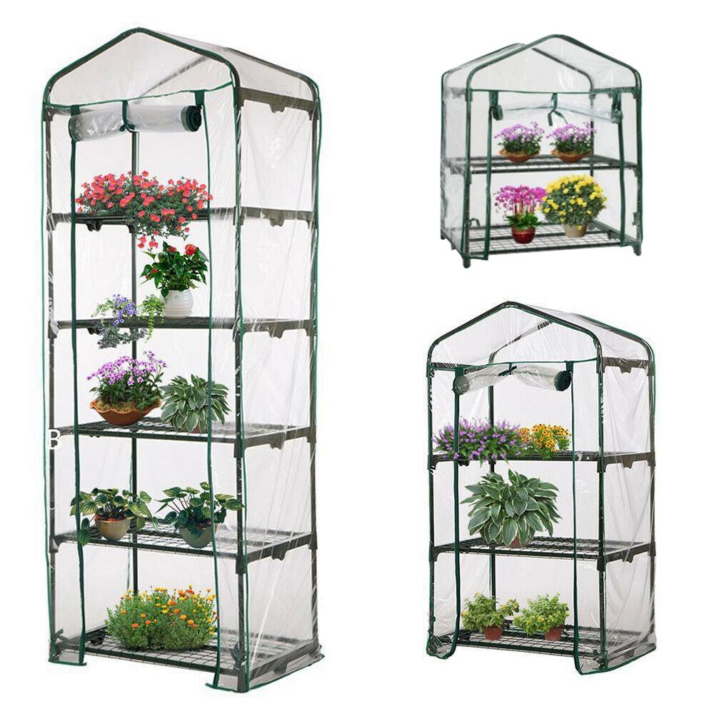 2/3/4/5 Tiers Greenhouse Cover Walk In Grow Bag Garden Plant Shed Tunnel PVC 