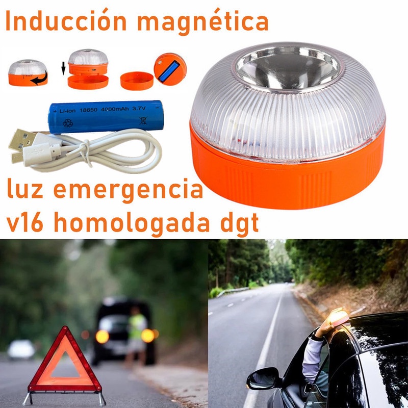 Luz De Emergencia V16 Homologado Coche Faro Recargable