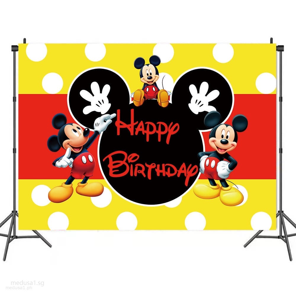Flor de Oro Personalizado De Minnie Mouse Fiesta De Cumpleaños banner telón de fondo de fondo 