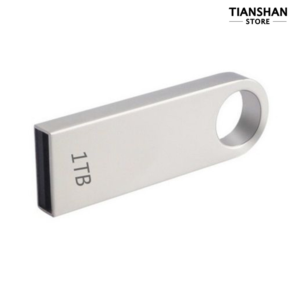1TB Metal USB 1000GB Flash Drive Mini USB Pen Pendrive para Almacenamiento de Datos USB Stick 1000GB, Plata